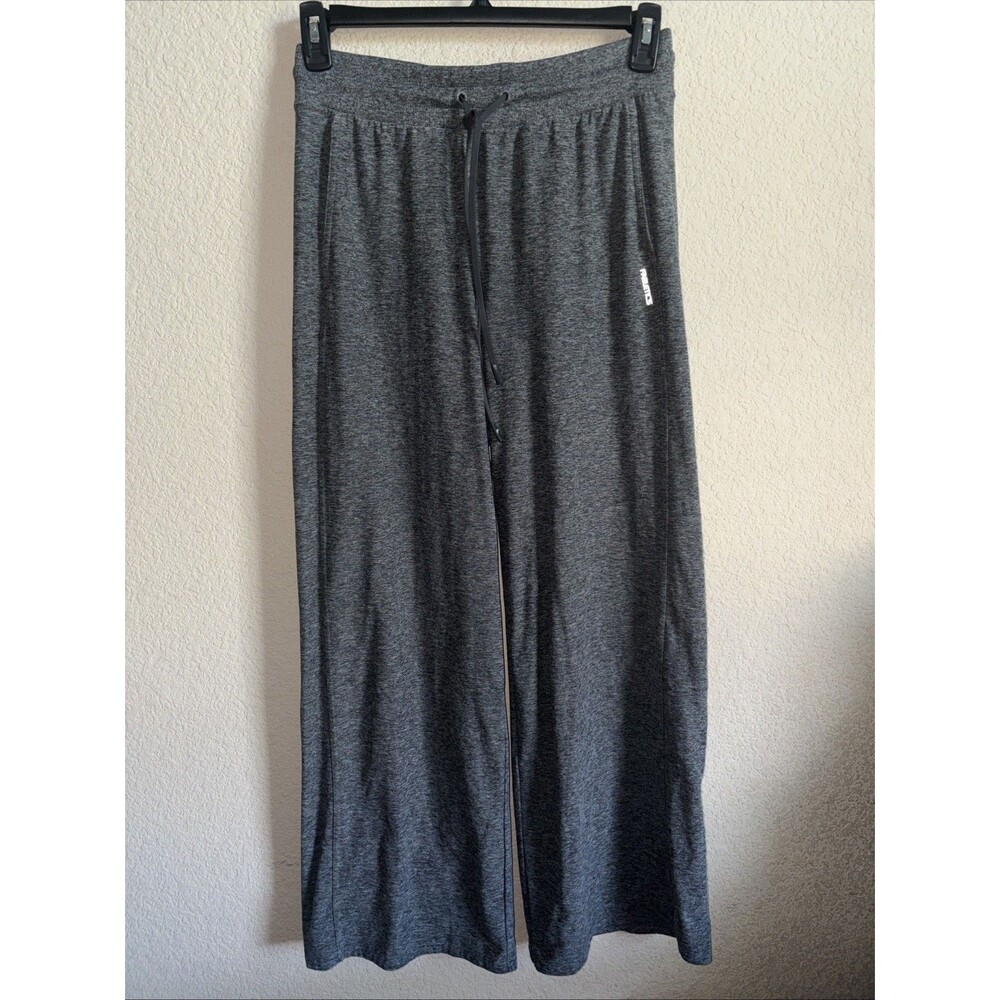 Fabletics Wide Leg Cloud Jersey Pants High Rise Drawstring Charcoal Gray Soft